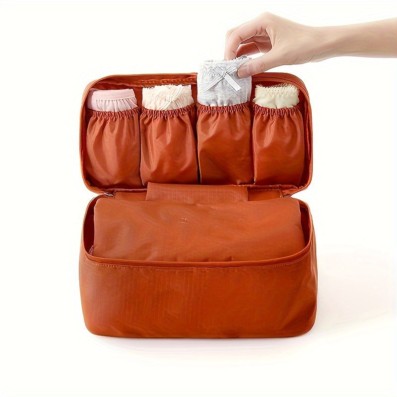 Zipper portable underwear storage bag for traveling, organizing lingerie and underwear.