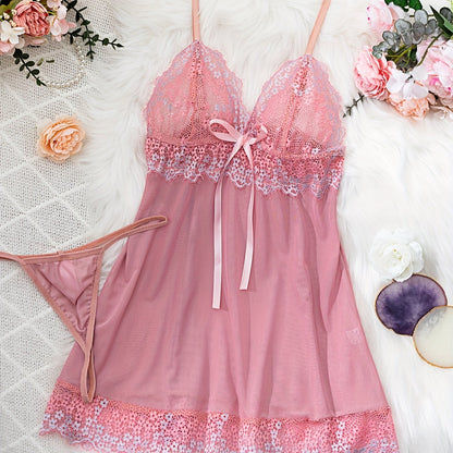 Sultry Lace Suspender Nightgown