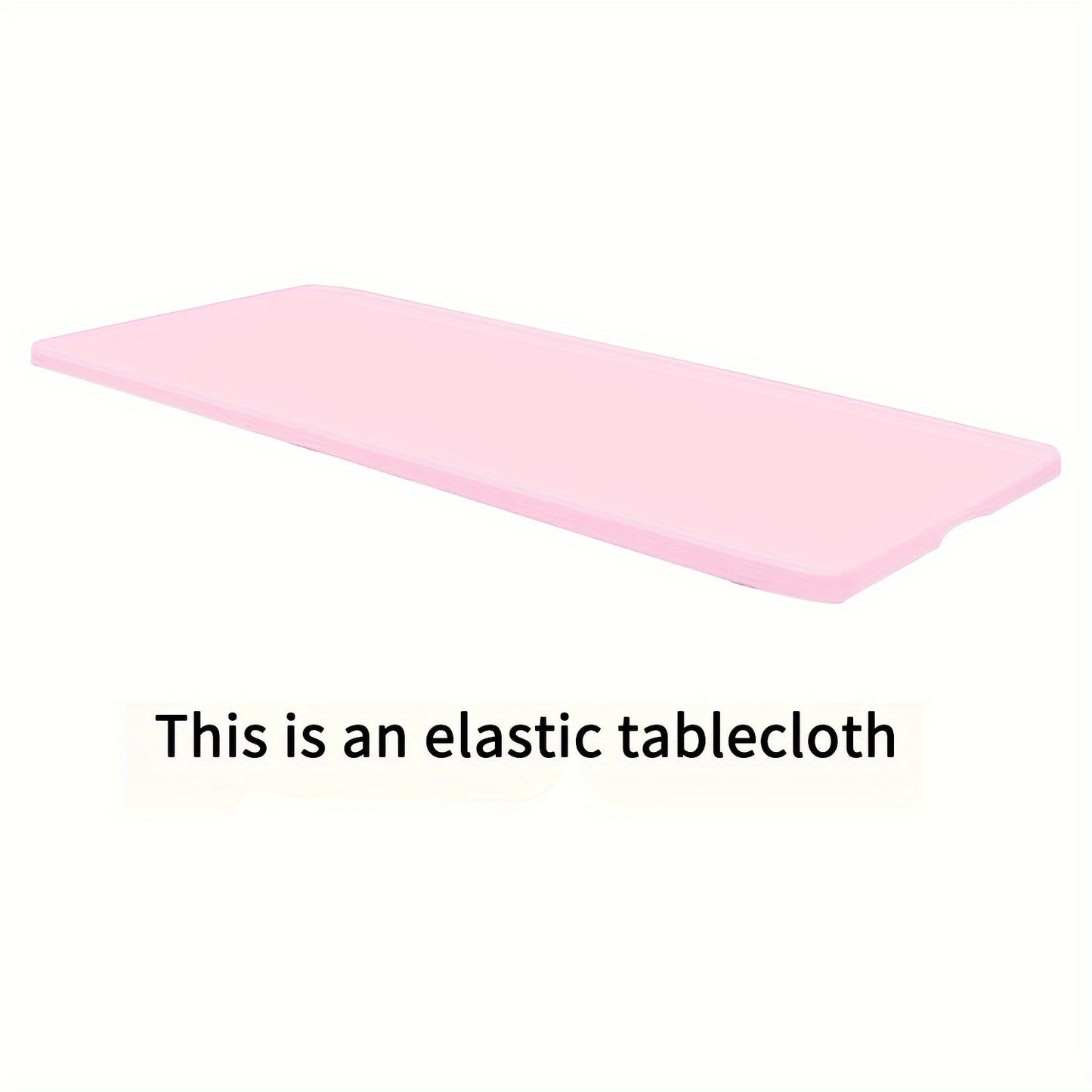 Rectangular half-wrapped polyester tablecloth with elastic edges, perfect for outdoor events and parties.