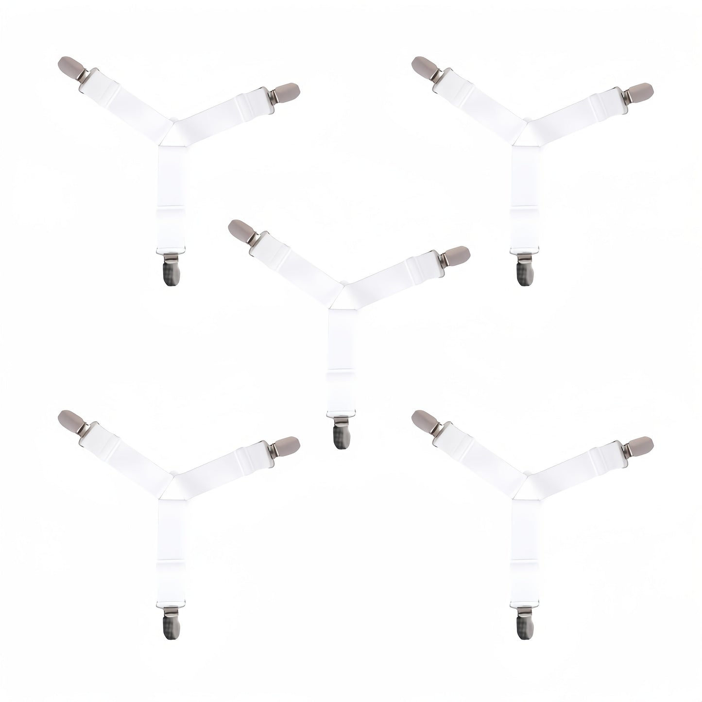 Elastic Adjustable Bed Sheet Fixing Clip Set of 5: Say goodbye to wrinkles with these versatile clips that are perfect for keeping bed sheets, sofa covers, tablecloths, curtains, and more in place.