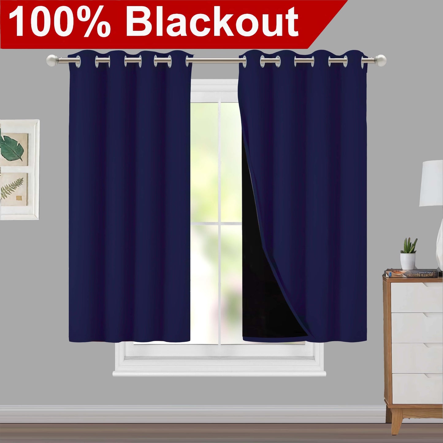 Versatile blackout curtains suitable for living rooms, bedrooms, kitchens, bathrooms, and home decor.