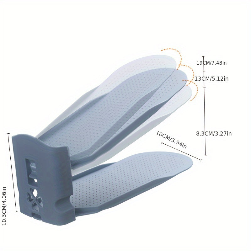 Adjustable Shoe Rack with Dual Layers and Space-Saving Insertable Design