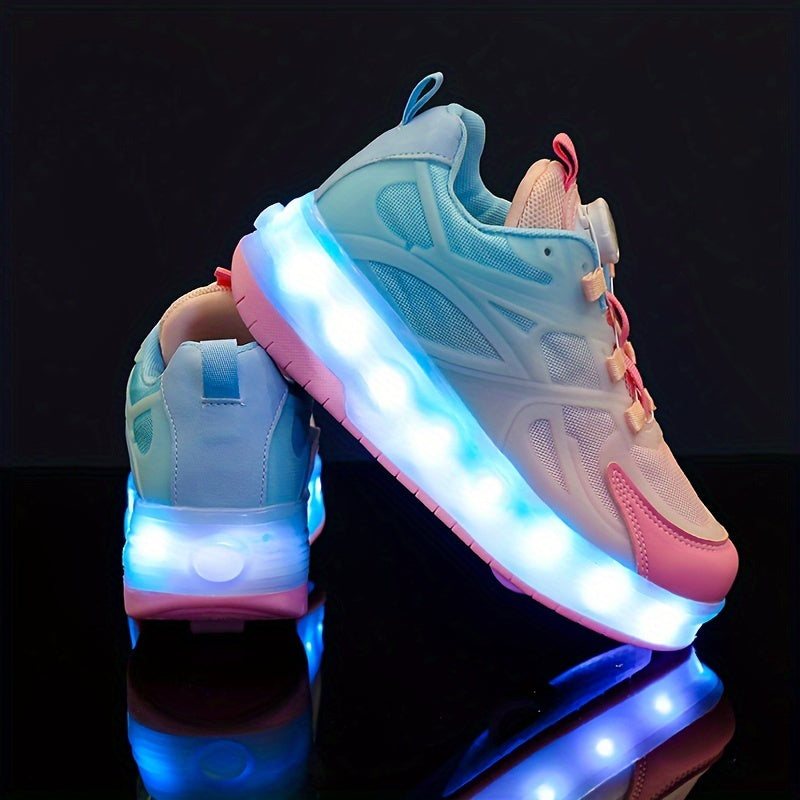 Stylish LED Roller Shoes for Boys with Anti-Slip Wheels, Perfect for All Seasons