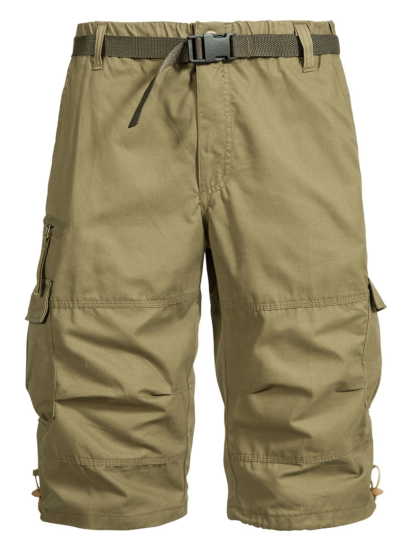 Men's multi-pocket cargo shorts for outdoor activities like hiking and cycling in summer.