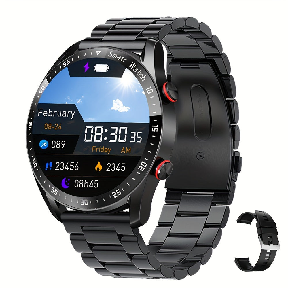 2024 Men's Wireless Smartwatch with Sports & Fitness Features, Sleep Monitoring, Step Counting, Calorie Tracking, iPhone/Android Compatibility.