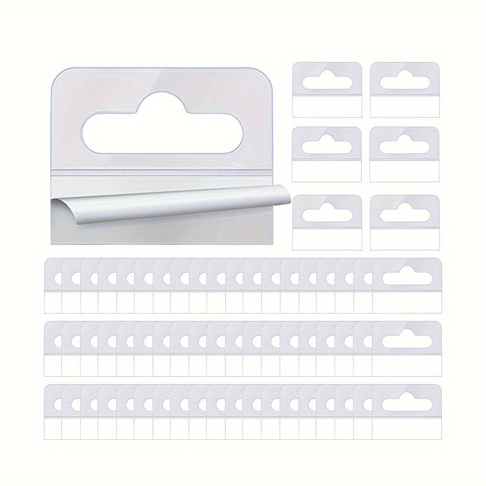 100 plastic adhesive hooks for hanging cards, pets, sheets, PVC, and airplane holes.