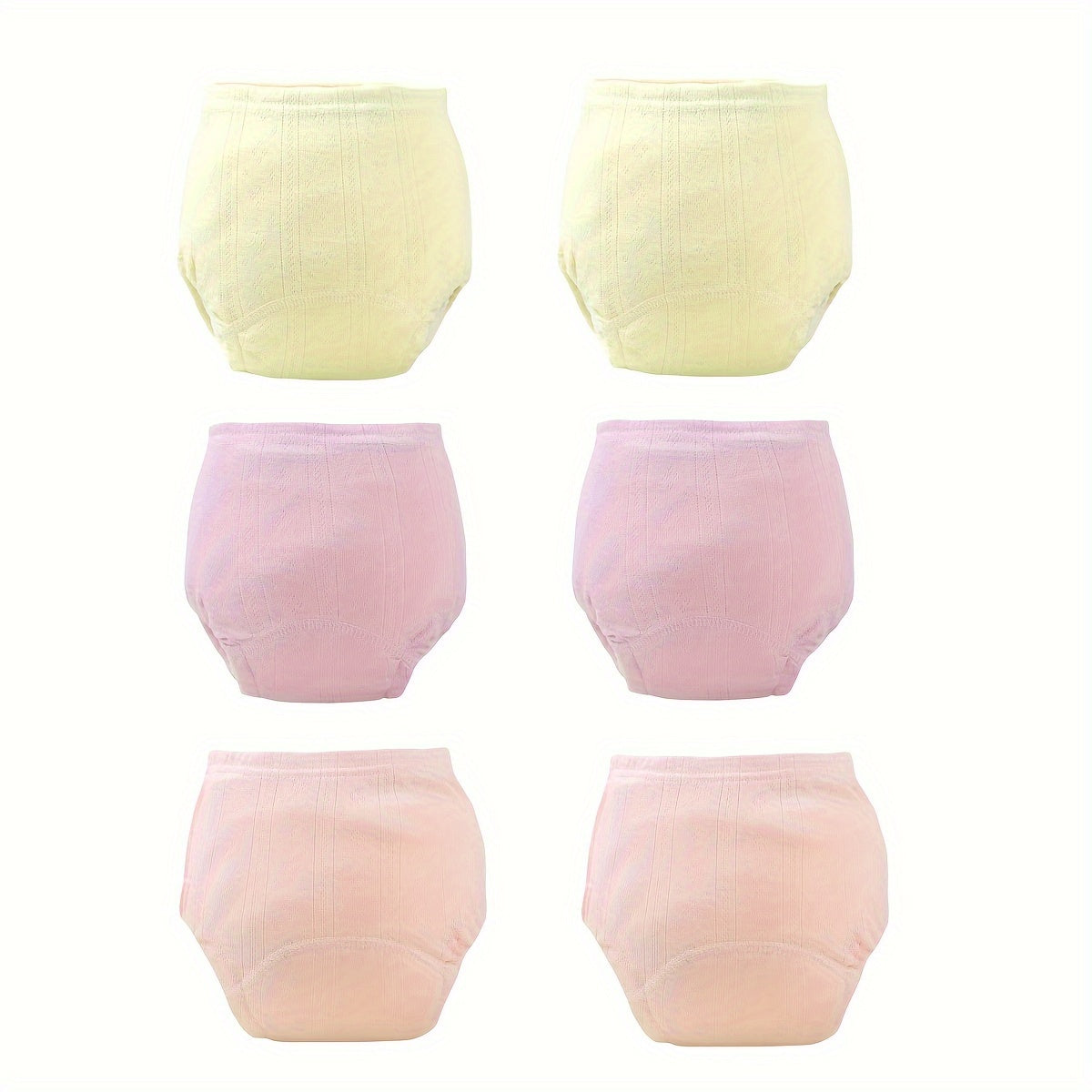 Set of 6 Youngsters' Training Pants - Reusable Cloth Diapers with Leak-Proof Liners, Various Colors, All-Season Wear, Breathable Material