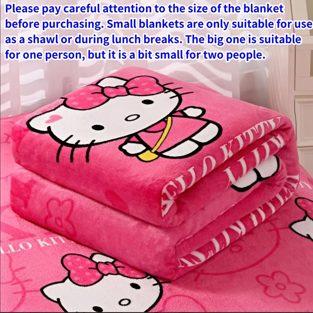 Stay warm and cozy with this adorable Sanrio Hello Kitty Plush Blanket - Perfect for napping, office, sofa, or car! Y2K-inspired design makes it an ideal birthday or Christmas gift. Get yours today and enjoy the ultimate comfort of this Sleeping