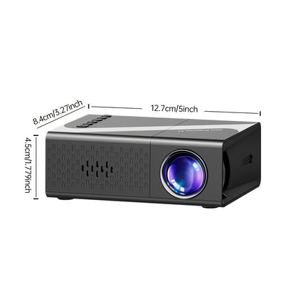 Compact EU Plug projector suitable for home cinema, outdoor, and office use. Compatible with USB, HDTV, AV, IOS, Android, and more.