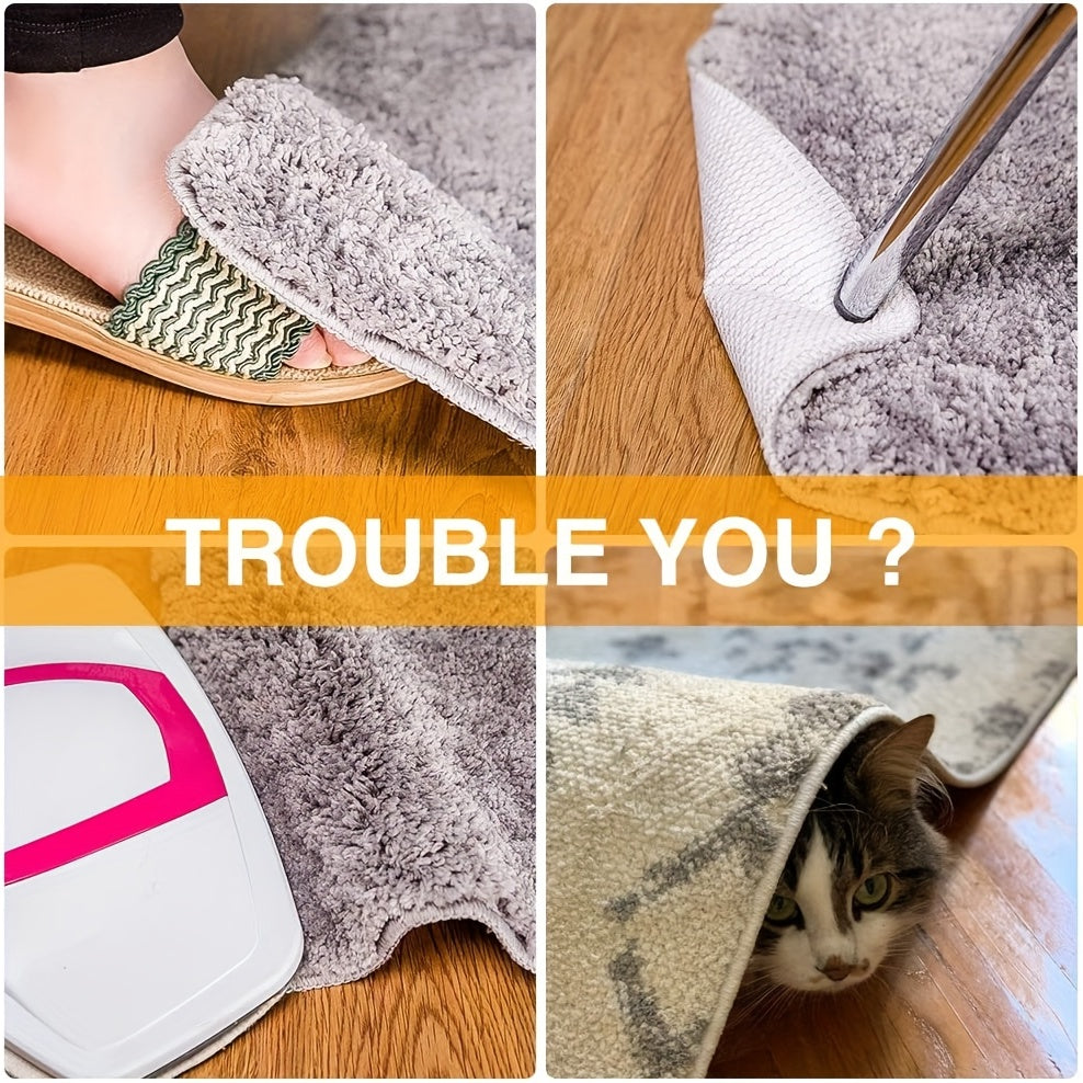 New "Vacuum TECH" Rug Pad Gripper is made with washable materials and designed to keep your rug in place on hardwood floors. Say goodbye to slipping rugs with these non-slip grippers, and use the under rug carpet tape to make your corners flat.