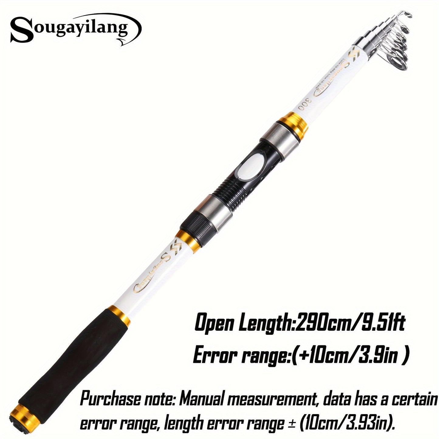 Sougayilang Telescopic Fishing Rod is a portable, durable fiberglass rod with medium action and extendable length for versatile saltwater fishing.