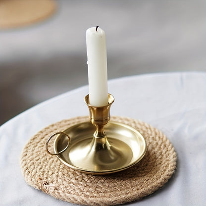 Stylish copper candlestick with Nordic charm - ideal for weddings, dining tables, birthdays, romantic settings.