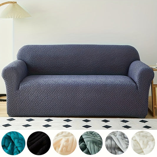 Universal sofa slipcover protects furniture in any room.