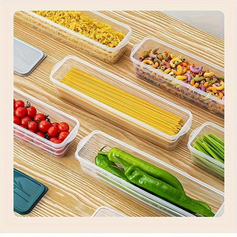 Keep your food fresh and organized with the Cabilock 2-Piece Set of multipurpose plastic storage containers. These containers come with flip top lids for easy access and are perfect for use in the refrigerator. They are reusable and can be hand washed