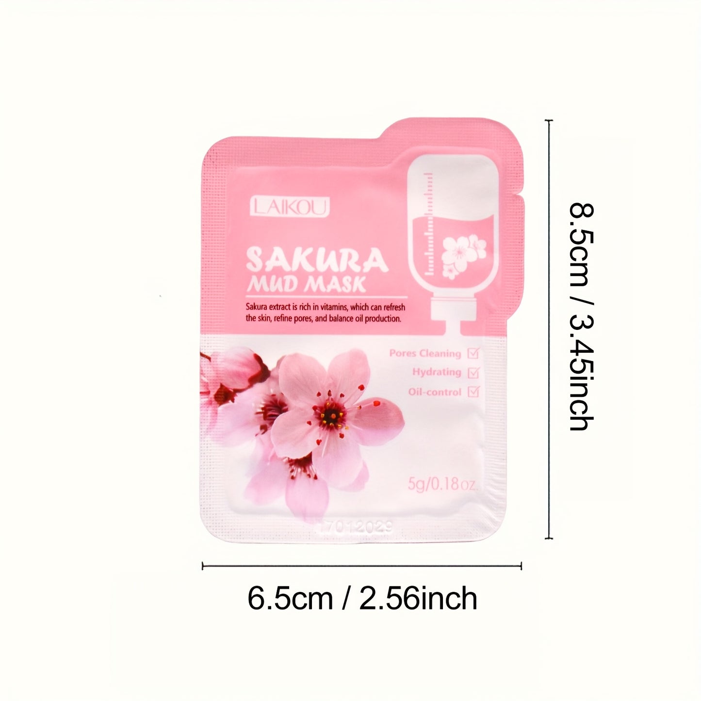 12 count of 5g Sakura Mud Mask with portable packaging for traveling, providing deep cleansing, moisturizing, and oil control.