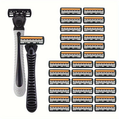 Classic 3-layer Manual Razor Set with multiple refill options for daily face care.