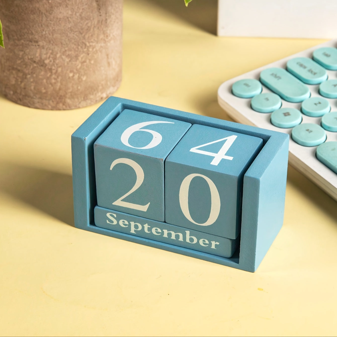 Wooden desktop calendar ornament for home or office decoration, perfect for Christmas, Valentine's Day, or New Year.