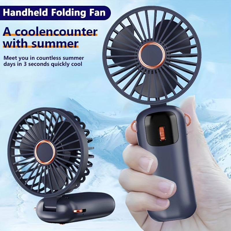 Compact Mini Handheld Fan with LED Display, 90° Foldable, Rechargeable via USB 1200mAh Lithium Battery, 100 Adjustable Speeds, Button Operated, Suitable for Indoor & Outdoor Activities, Featuring Exhaust Fan Design for Office, Bedroom, Travel, and