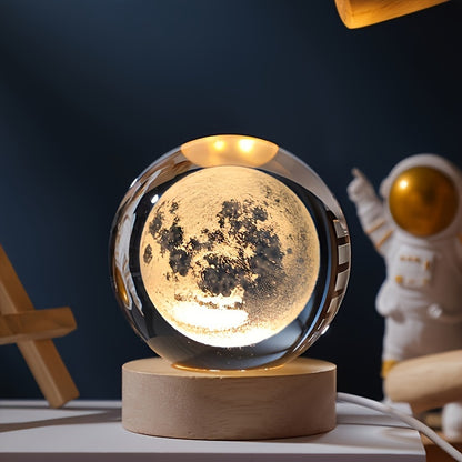 This 3D laser-engraved crystal ball night light features the Solar System with a focus on Saturn. It is USB powered and makes a perfect gift for any occasion.