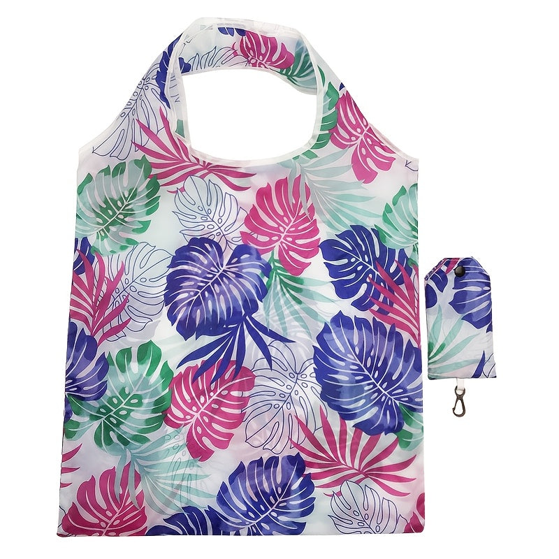 Get your hands on a 1pc high-quality reusable shopping tote bag, perfect for all your shopping and storage needs. Made of durable polyester, this large and foldable bag features stylish patterns including sunflowers, leopard, paisley, polka dots, zebra