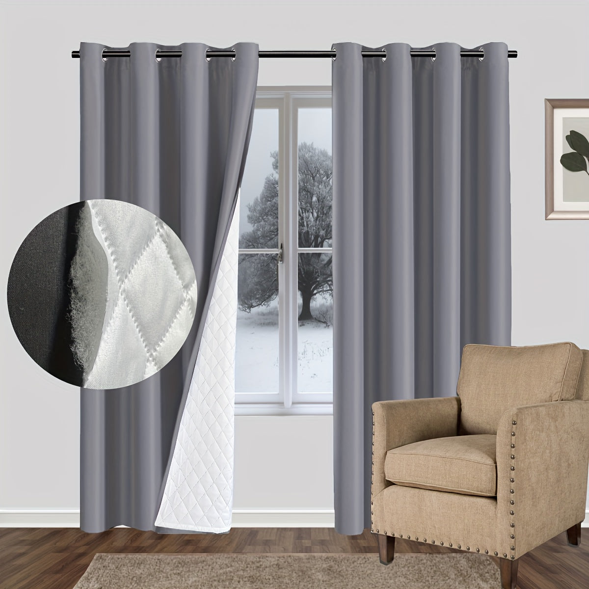 Thickened curtain panels that are warm, soundproof, windproof, and reduce noise, ideal for modern home decor as door curtains or partition curtains.