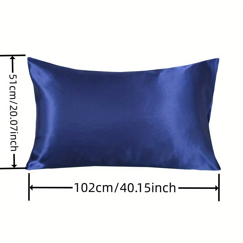 2 ta Luxurious Satin Pillowcase to'plami turli ranglarda - Yumshoq va havo o'tkazuvchi, oddiy parvarish uchun konvert yopilishi va zipper bilan - Yil davomida foydalanish uchun ideal (Yostiq qo'shimchalari kiritilmagan), Satin Pillowcase to'plami