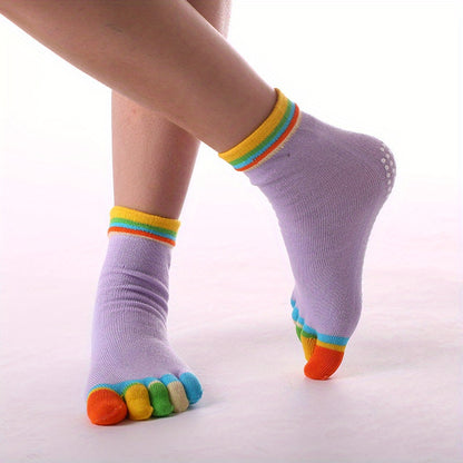 Anti-slip toe socks for women, ideal for yoga, running and athletics. Comfortable and stylish.