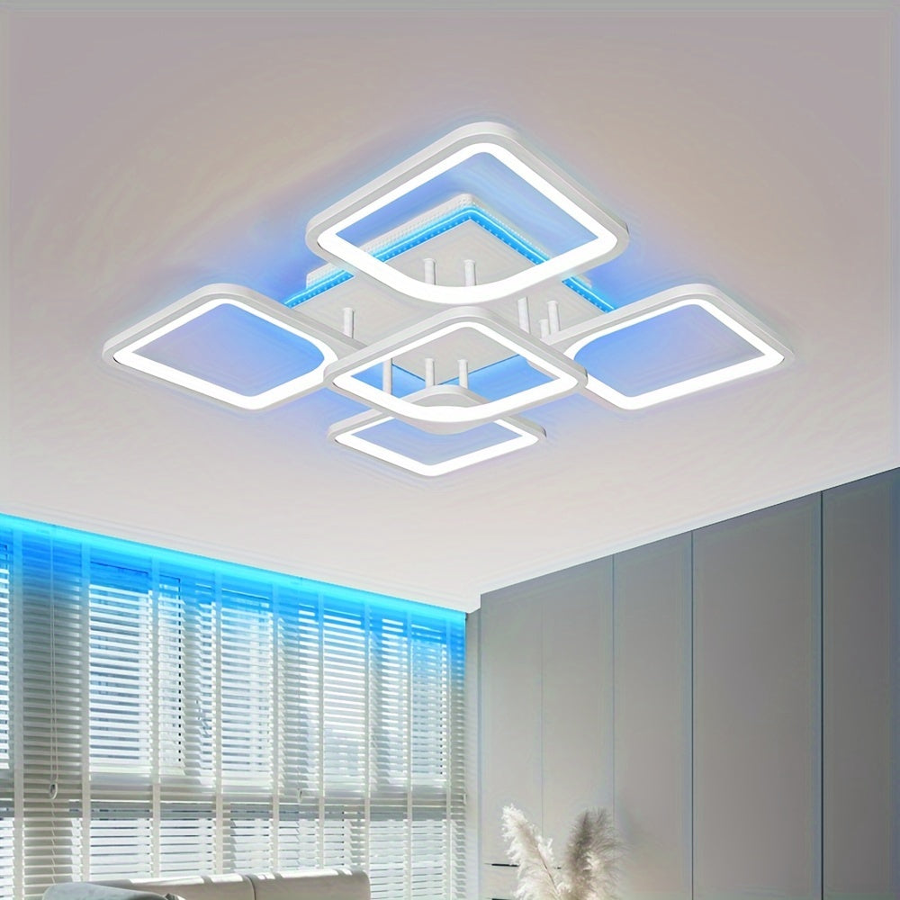 Dimmable smart LED ceiling light with remote control, modern Nordic home lighting for bedroom living room corridor balcony.