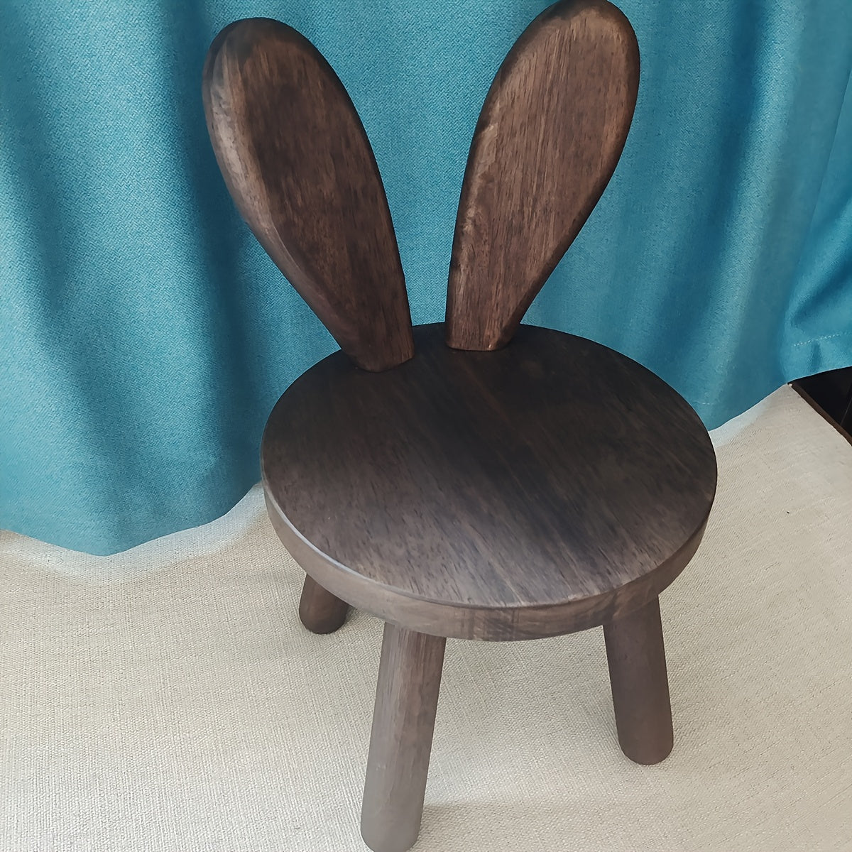 Adorable Rabbit Ears Creative Wooden Stool - Perfect for Changing Shoes, Room Decor, and More