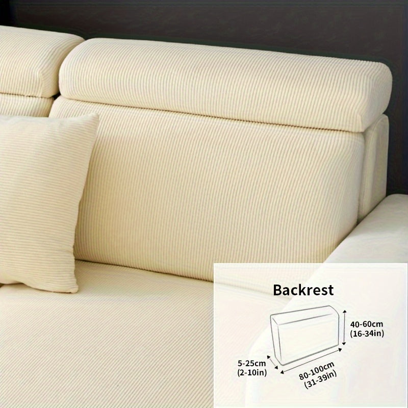 1 Piece Modern Stretch Sofa Slipcover made of Polar Fleece. Machine washable, fits armchair to 4-seater sectional. Pet and kid friendly protection.