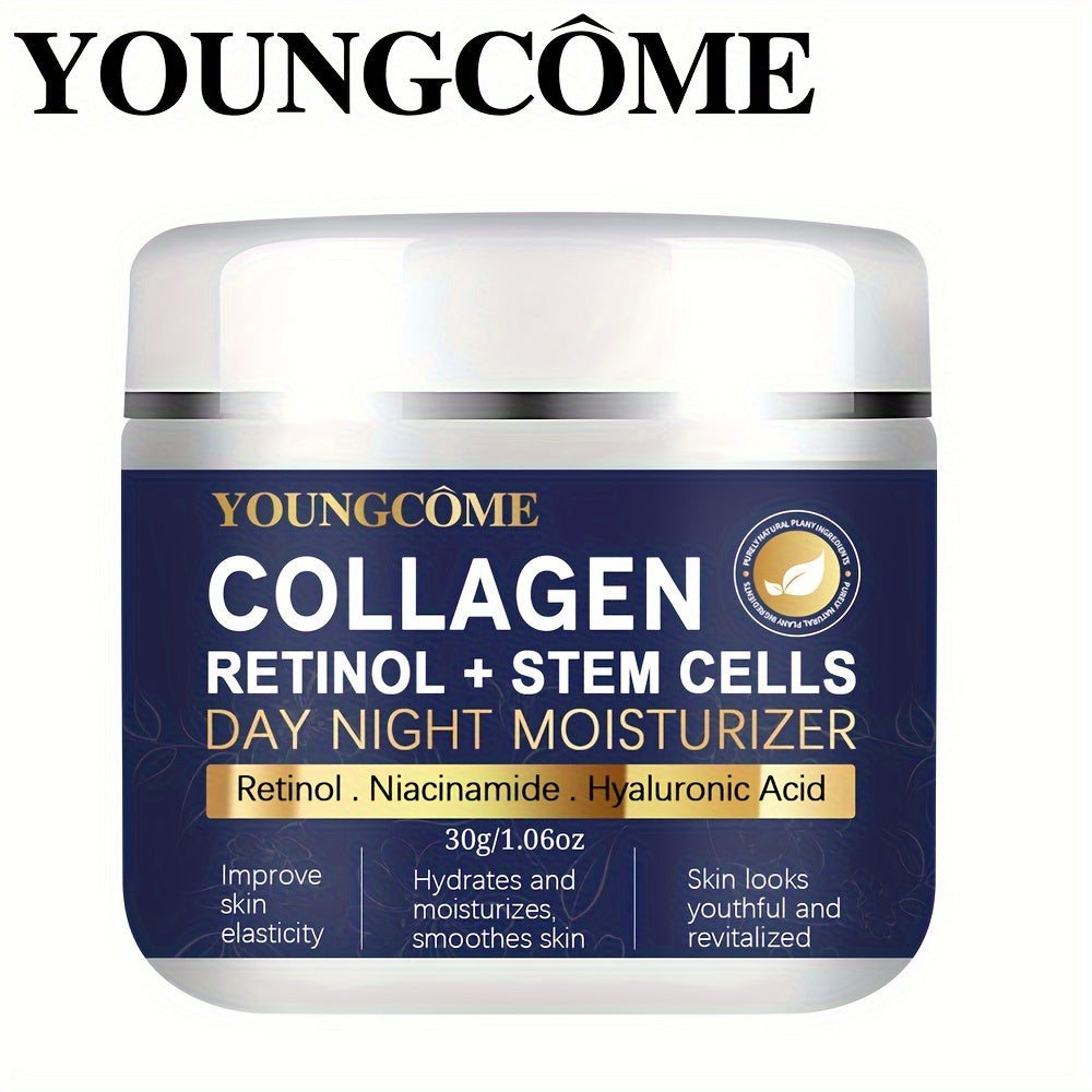 YOUNGCOME Collagen Retinol Day Night Moisturizer with Hyaluronic Acid, Vitamin C & E, Glycerin for All Skin Types - 30G/60G/100G Options