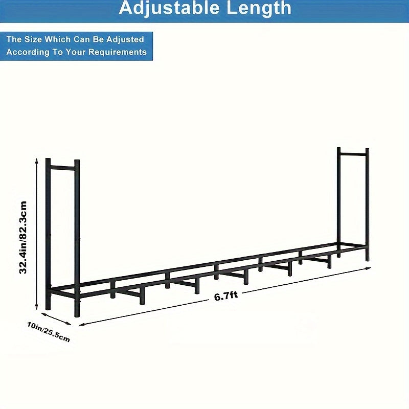 1 piece of an adjustable heavy-duty firewood rack designed for both indoor fireplace and outdoor wood storage, perfect for organizing your household gadgets.