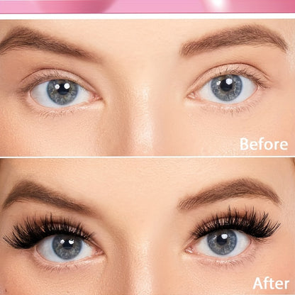 DIY lash extension kit includes 640/280pcs D curl individual lashes in 9-16mm lengths for a wispy manga look at home.