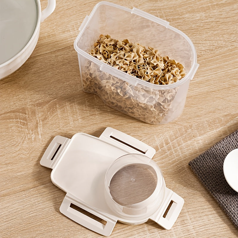 Leak-proof food storage container designed for storing grains, nuts, flour, and rice. This reusable square plastic organizer features a convenient flip lid, making it the perfect kitchen accessory for autumn.