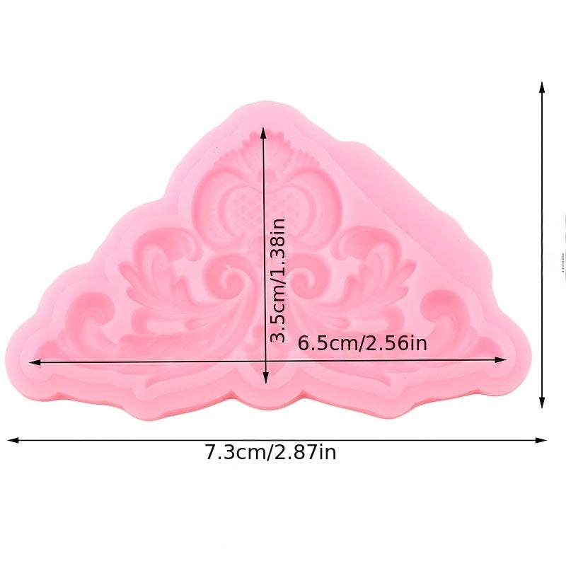 Силиконовая форма для оформления бортиков торта для домашней кухни, рельефный дизайн для шоколада, помадки, украшений для кексов, инструмент для украшения торта, идеально подходит для формовки конфет и глиняной смолы.