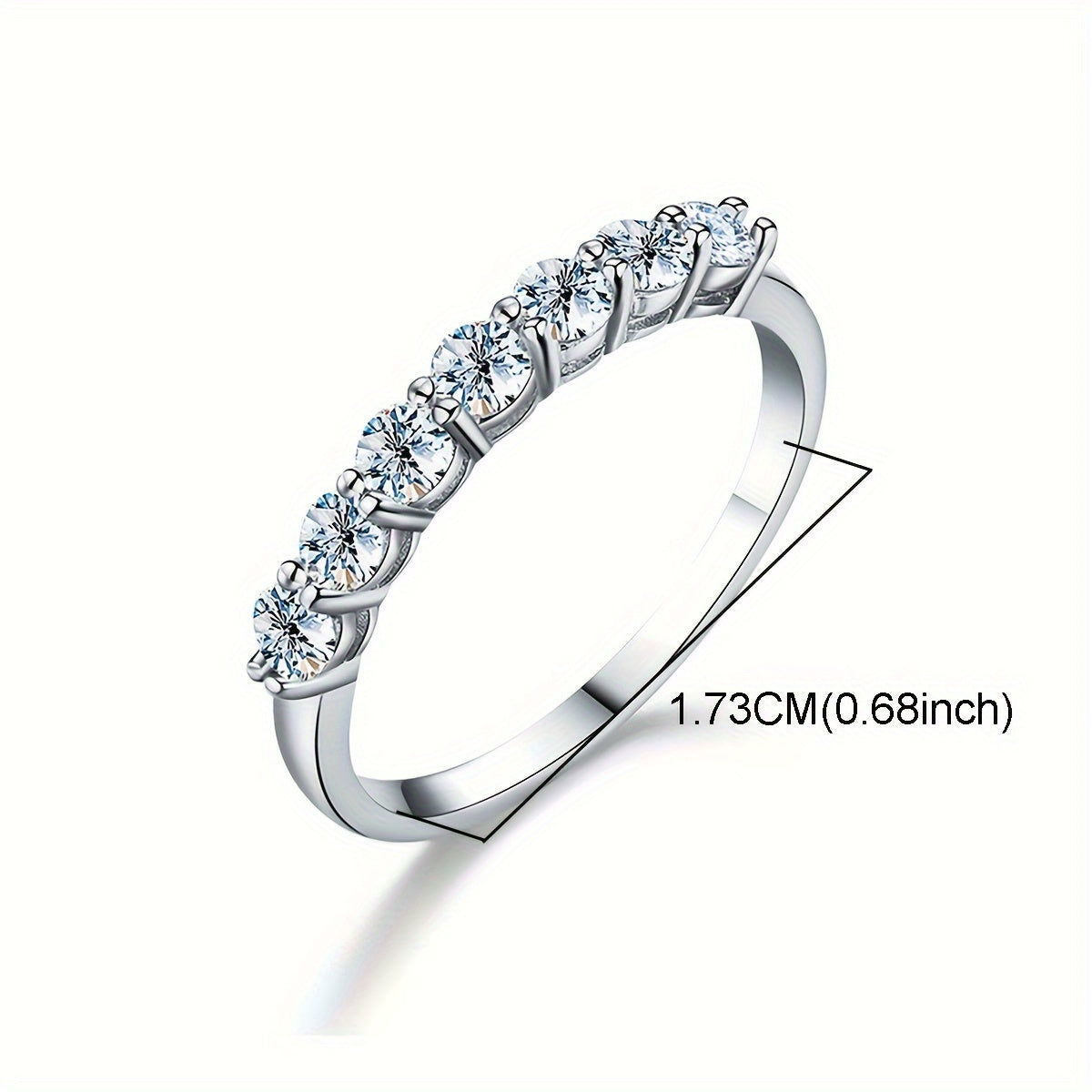 A stunning women's wedding ring made of 925 sterling silver from Mozambique, featuring high-quality female jewelry. This eternal ring is perfect for a wedding anniversary or Valentine's Day gift. Available in various sizes and weights: 5 (2.3g), 6