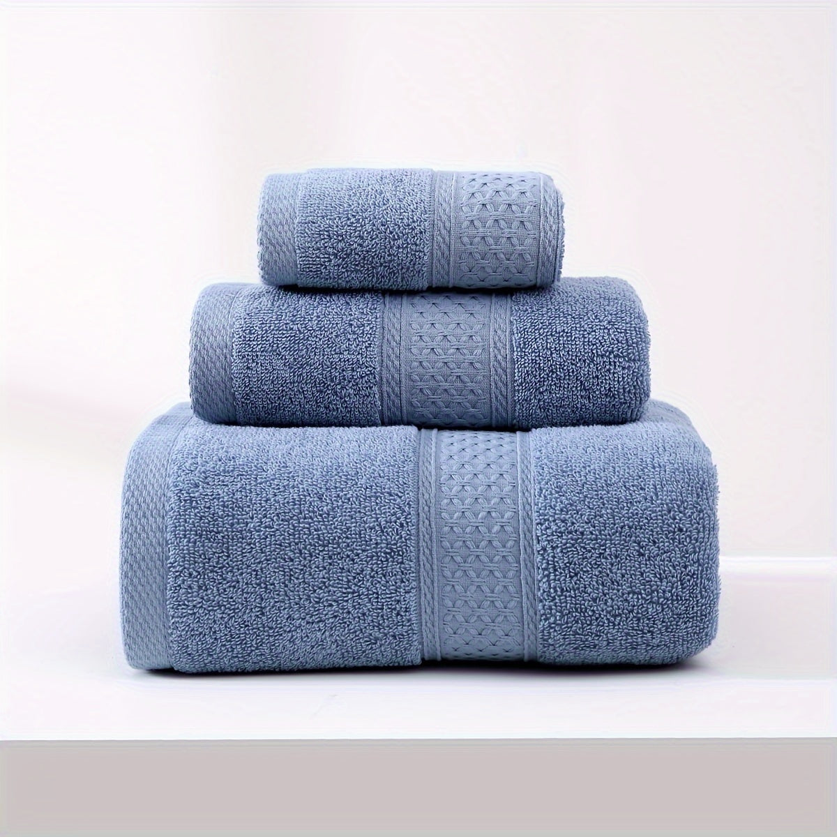 3-piece set of bath towels including a velvet towel, square towel, and face wash towel made of pure cotton with thickened absorbent rhombus velvet for home use.