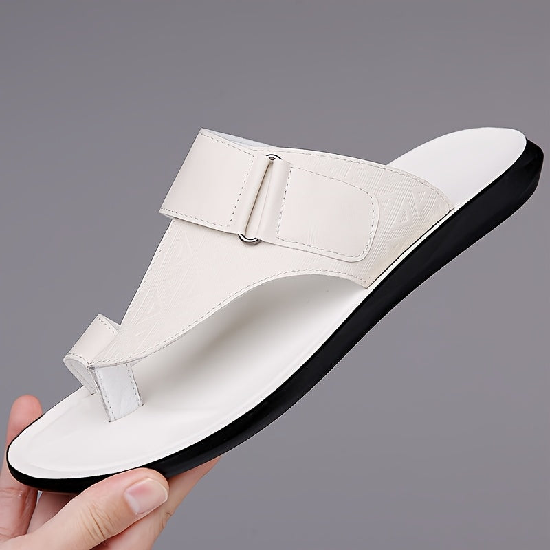 Men's bejeweled casual slides with adjustable strap, perfect for summer comfort and streetwear style. Made of lightweight PU material, suitable for everyday wear or lounging at home.