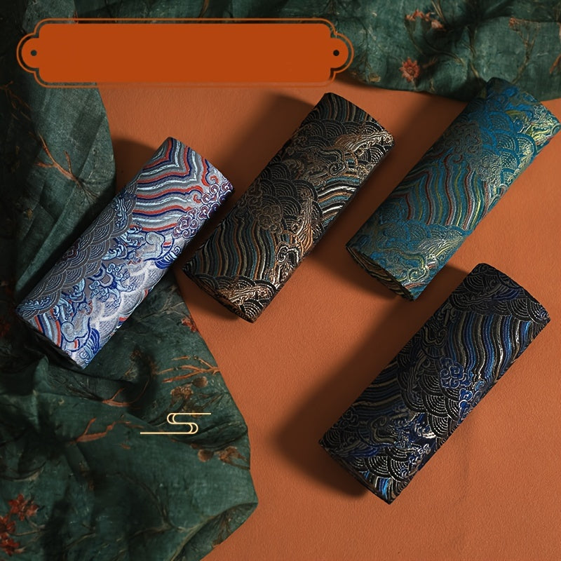 Stylish Vintage Brocade Glasses Case, Durable Storage Holder for Men and Women