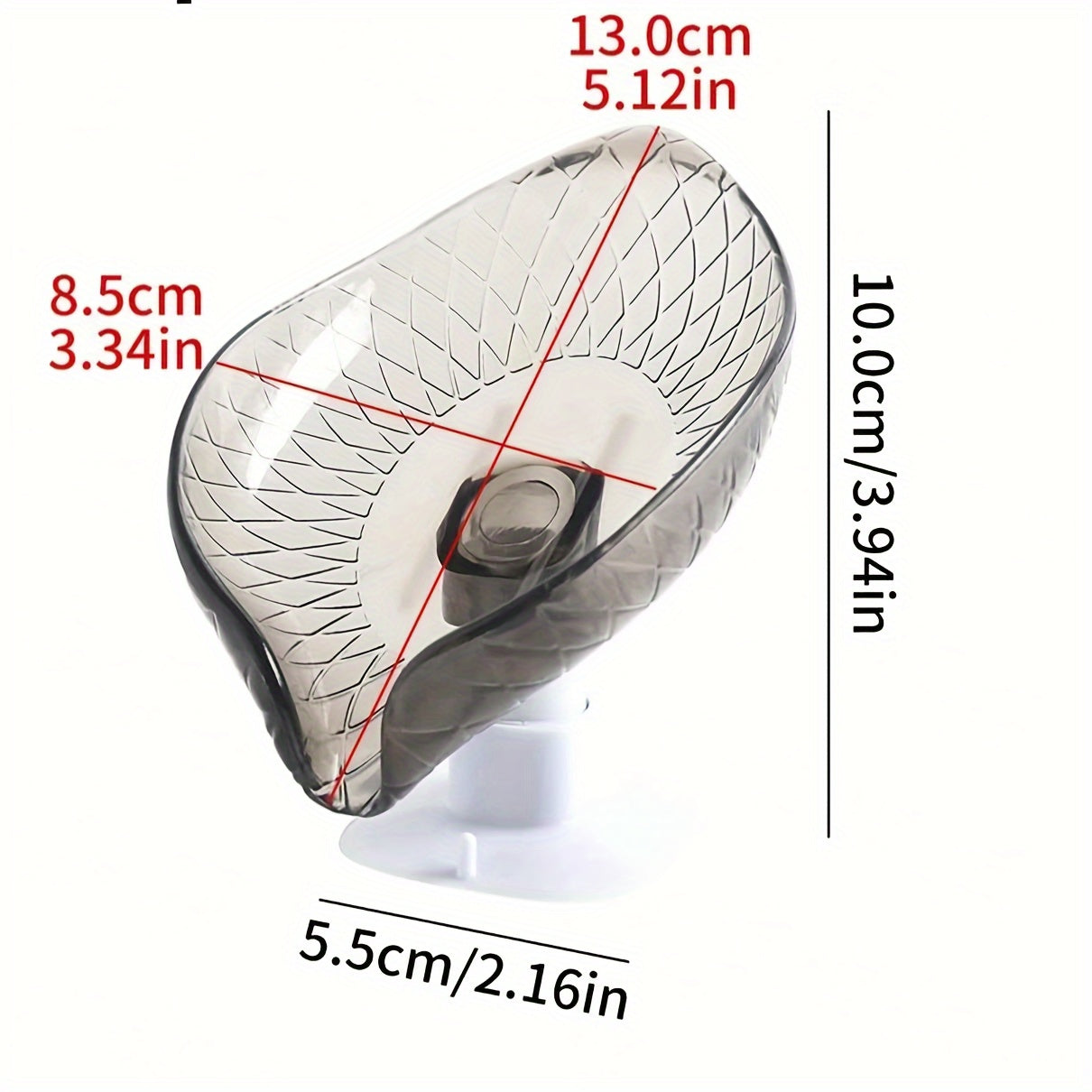 Plastic Soap Dish with Suction Cup and Wall Mount for Bathroom, Oval Design Soap Tray with Draining feature, Halloween and Christmas Décor.