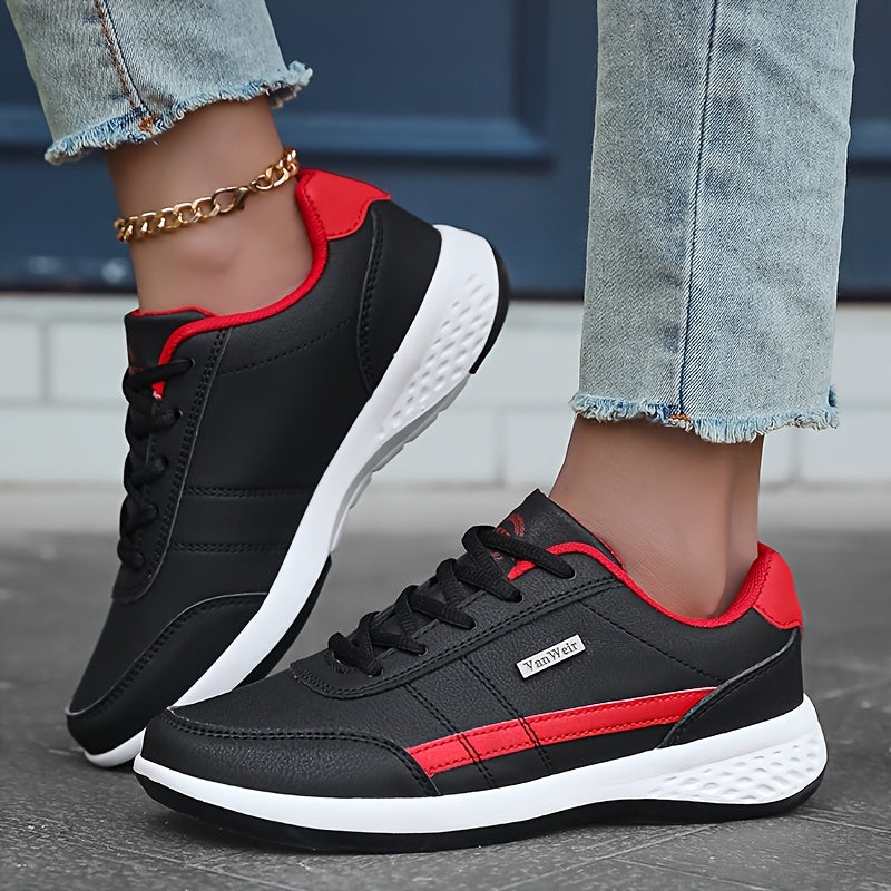 Women's casual lace-up sneakers with platform soft sole, perfect for walking or running.