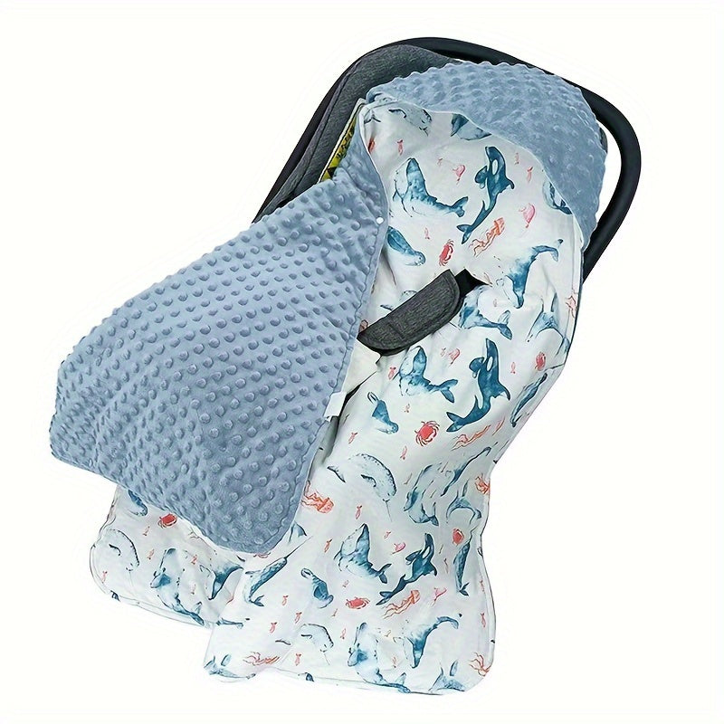 Stay cozy with the MIIYOUNG Reversible Youngsters Swaddle Blanket! This soft and thick travel duvet features a fun animal print and magic tape closure for convenience. Machine washable and perfect for car seats or home use, this blanket is the ideal