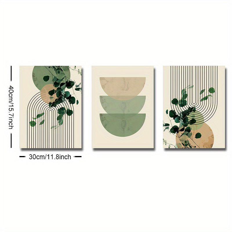 Boho Green Plant Eucalyptus Leaf Poster- Retro Canvas Print for Modern Wall Decor in Living Room