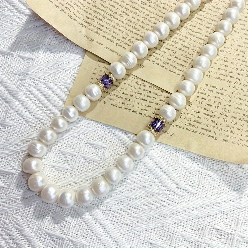 An exquisite Freshwater Pearl Necklace designed for women, featuring a timeless and elegant neutral style. Crafted from natural pearls with unique growth imperfections, this necklace comes in a beautiful gift box making it the perfect romantic gift for