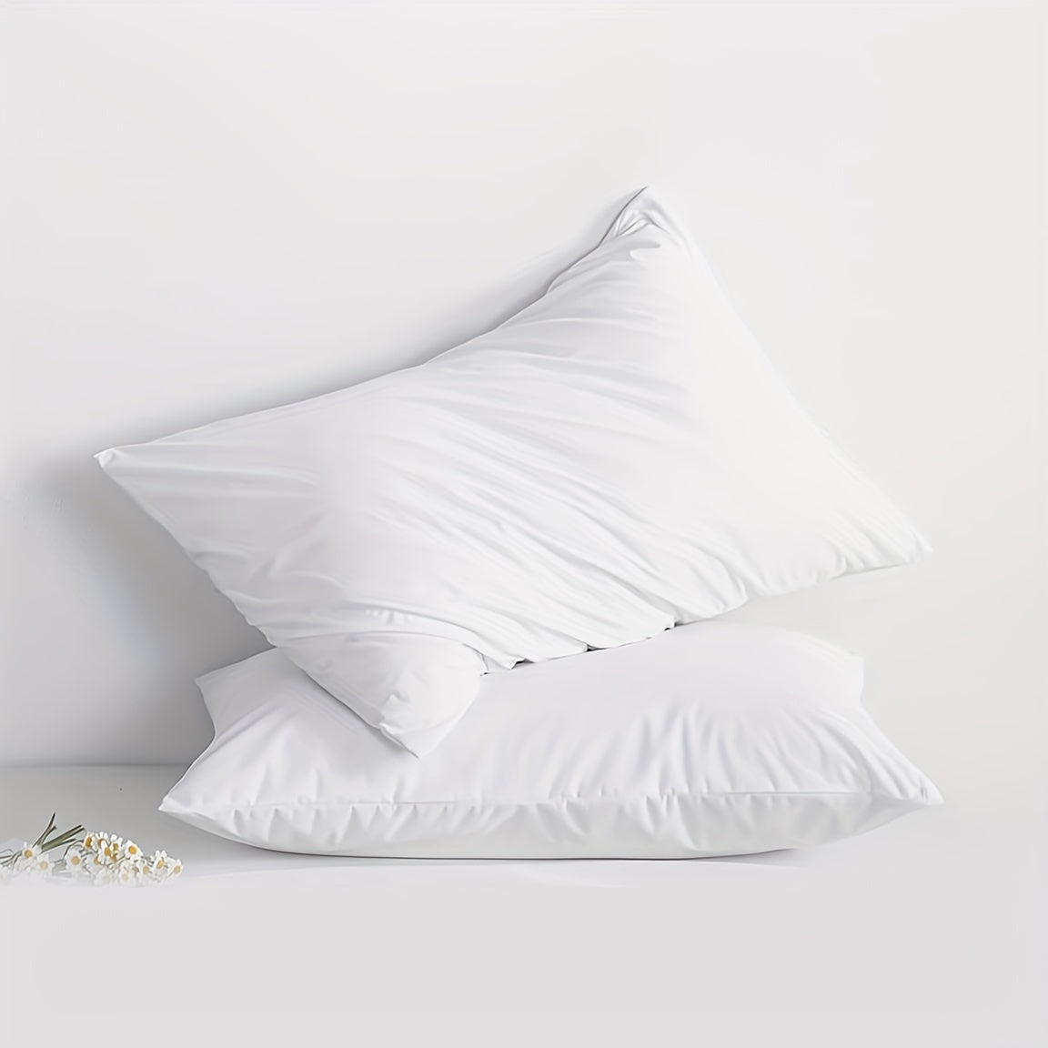 White Waterproof Knit Pillowcase with Zipper Closure - Thick, Durable, and Stylish for Cozy Autumn/Winter Comfort