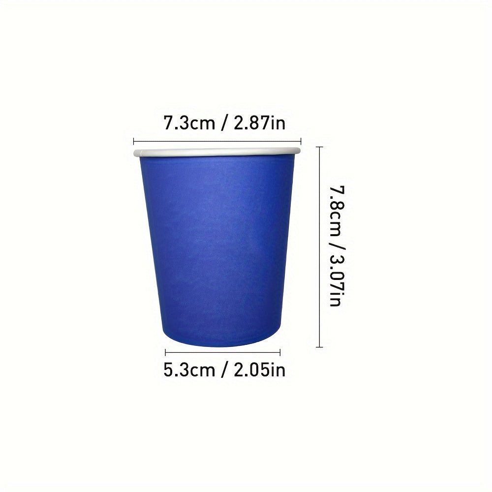 High-Quality Dark Blue Disposable Paper Cups - 7oz Size: Perfect for Coffee, Tea, Parties & Picnics - Thick Material for Anti-Scald Protection with Food Grade Approval