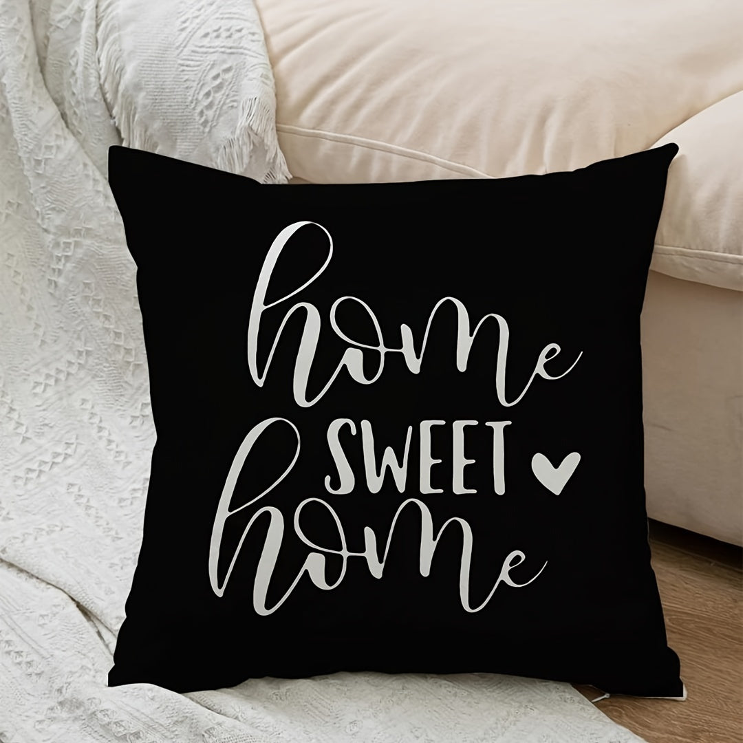 Modern Throw Pillow Case featuring a 1-piece letter graphic design, suitable for use on sofas, in the living room, or as home decor. Dimensions: 45.72x45.72cm. Filler not included.