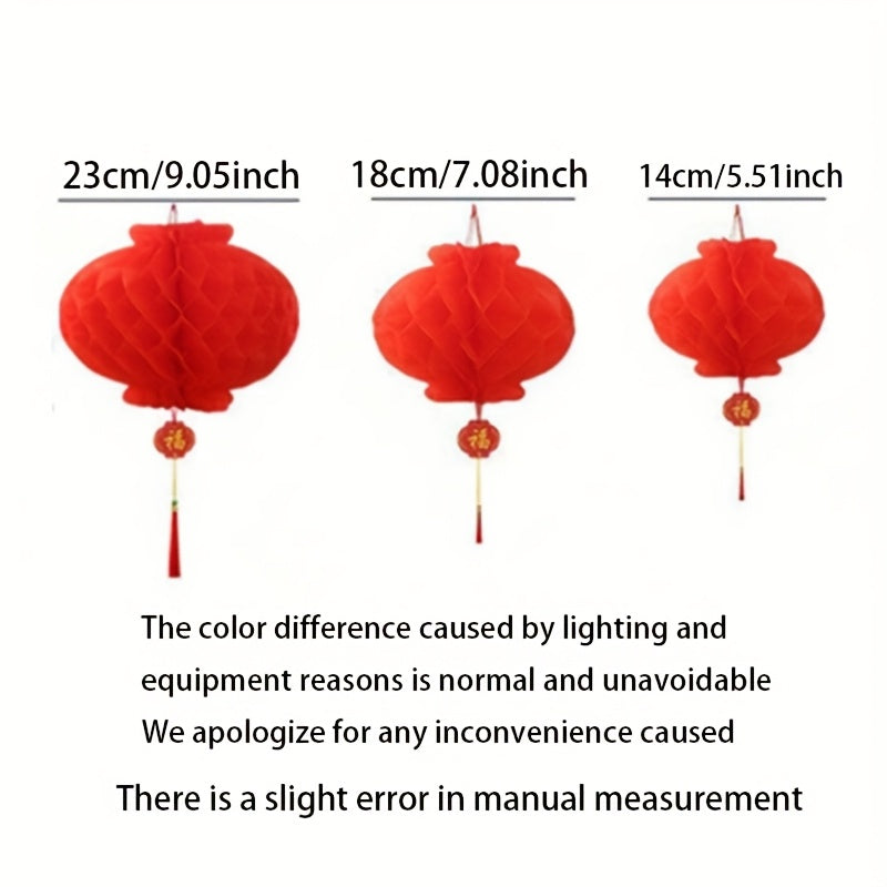 10 классических красных бумажных фонариков в виде сот, подвесные украшения для различных мероприятий, не требуют электричества, подходят для праздничного оформления дома и сада.