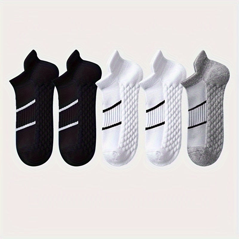 5 pairs of men's sports socks, breathable, anti-odor, with ear lifting heel guard