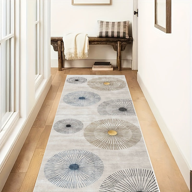 Soft Thickened Kitchen Floor Mat, featuring non-slip and oil-proof properties. This waterproof runner rug is also resistant to dirt, making it easy to clean in the washing machine. Perfect for the entrance, kitchen, living room, laundry room, or